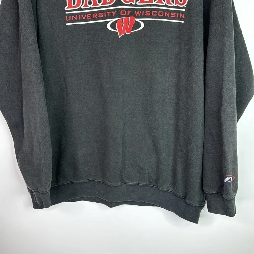 Vintage Pro Player UW Badgers Wisconsin Black Crew Sweatshirt XL 90s